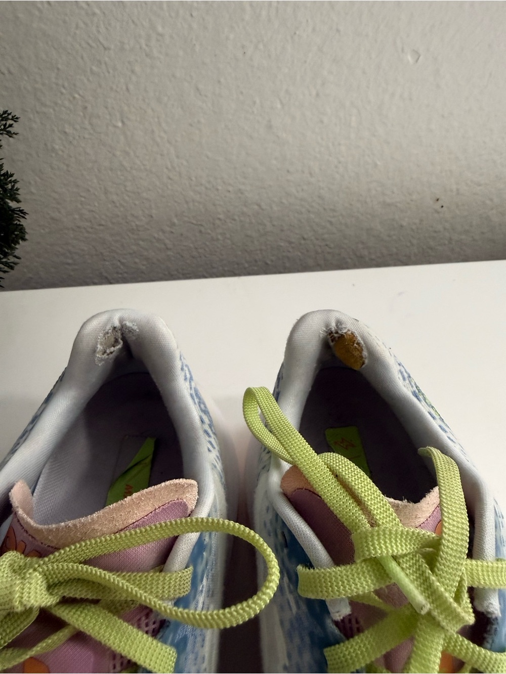 Hoka Mach X Women size 8.5 Athletic Shoes Blue Lime Coral - Picture 9 of 9